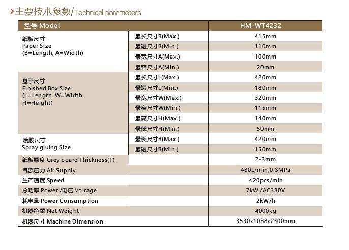 主要技術參數